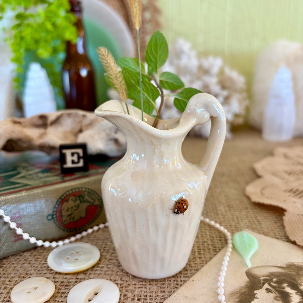 Vintage Ceramic Small Pitcher 🍄‍🟫 Unique Home Decor